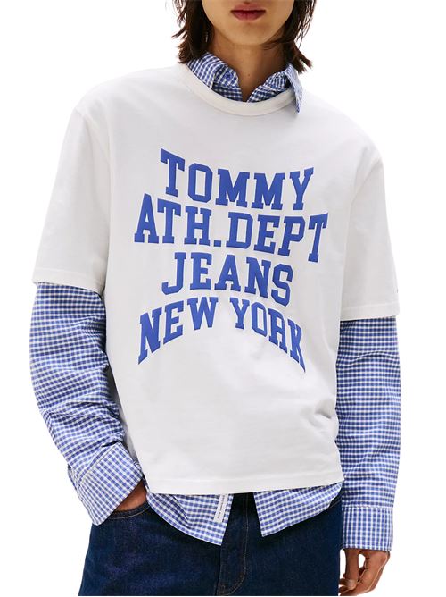 T-shirt bianca in cotone Tommy Jeans | DM0DM21988YBL